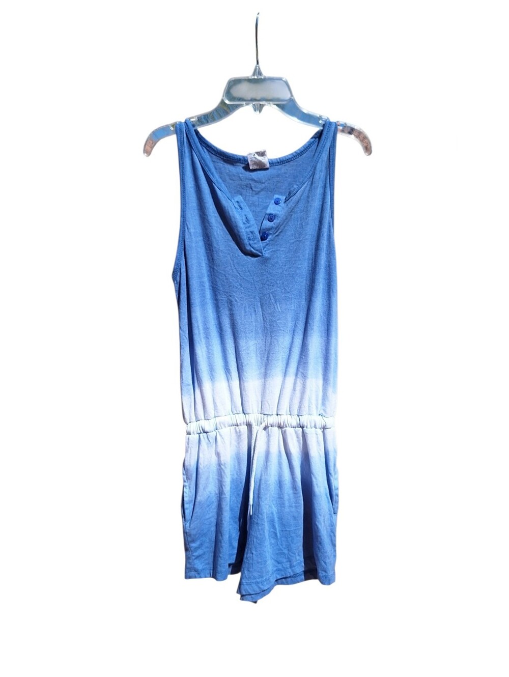 Sleeveless Cotton Romper Cover Up Ombre Butter Mom Blue Coastal Beach Womens S
